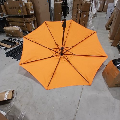 JEAREY OUTDOOR PATIO TABLE UMBRELLA WITH TILT & CRANK - 9FT - BRIGHT ORANGE (MODEL: A012-075-009) image 3