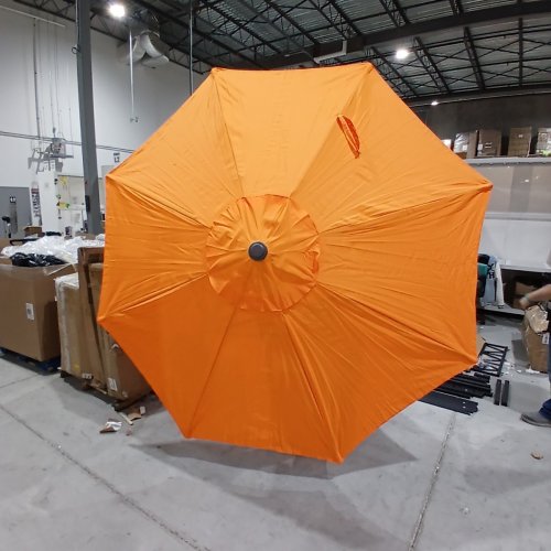 JEAREY OUTDOOR PATIO TABLE UMBRELLA WITH TILT & CRANK - 9FT - BRIGHT ORANGE (MODEL: A012-075-009) image 6