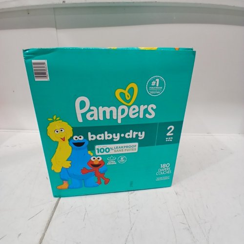 180PK PAMPERS SESAME STREET BABY-DRY LEAKPROOF DISPOSABLE DIAPERS - SIZE 2 image 2