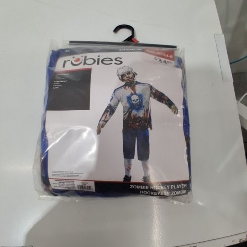 3PC RUBIES BOY'S ZOMBIE HOCKEY PLAYER COSTUME - SMALL (4-6) - BLUE, WHITE AND RED (STYLE: 1002663) image 2