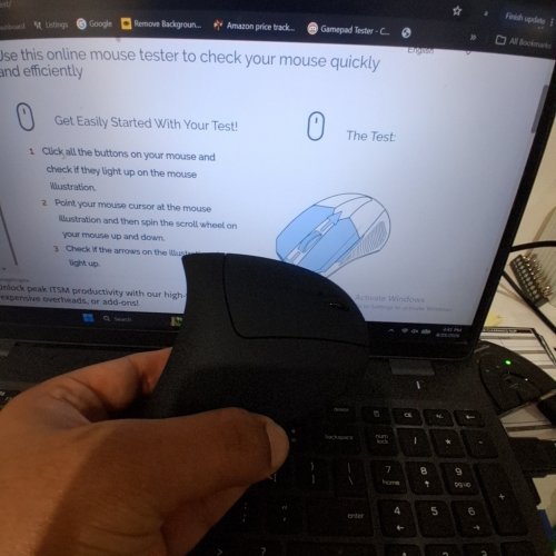 TECKNET RECHARGABLE WIRELESS ERGONOMIC BLUETOOTH VERTICAL MOUSE - BLACK - (MODEL:TK-MS007) image 2