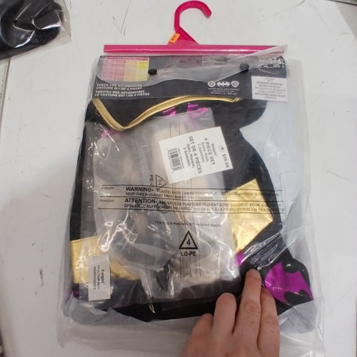 3PC GIRLS RUBIES DC BATGIRL COSTUME - MEDIUM (8-10) - BLACK/PURPLE/GOLD (STYLE: 1001753) image 3