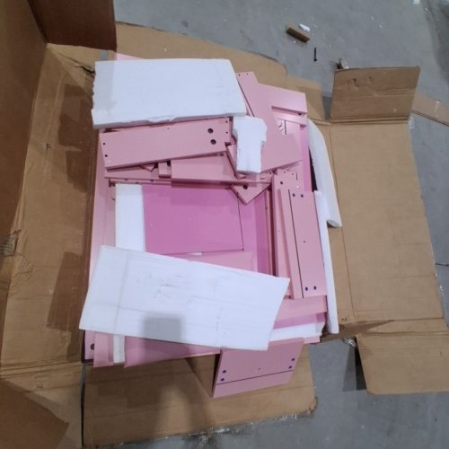 MAKEUP VANITY TABLE WITH MIRROR AND STORAGE SHELVES - PINK (MODEL: ST-PN-0702PW) image 4