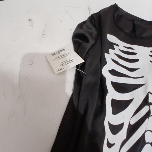 BOYS PARTYHOLIC SKELEBONES COSTUME JUMPSUIT - ONE SIZE - BLACK / WHITE image 3