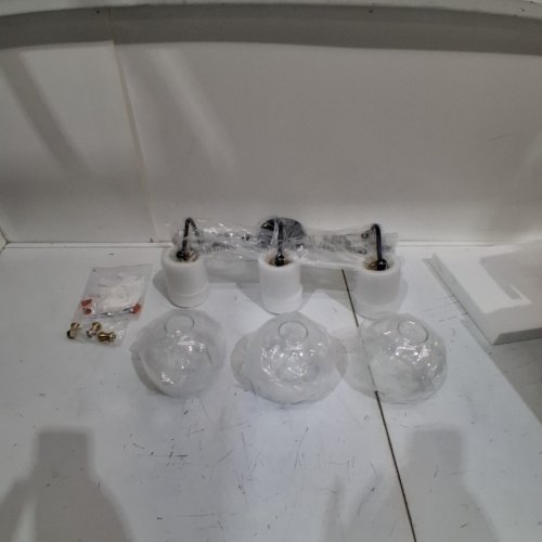 3-LIGHT BATHROOM VANITY LIGHT FIXTURE - BLACK/BRASS image 2