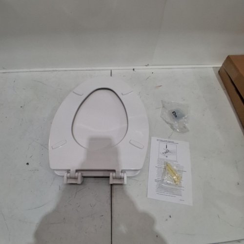 CENTOCO HEAVY DUTY MOLDED PLATIC ELONGATED CLOSED FRONT TOILET SEAT, WHITE (MODEL: DS900-001) image 2