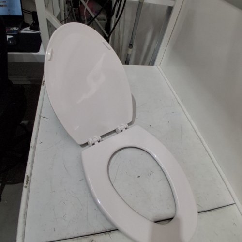 CENTOCO HEAVY DUTY MOLDED PLATIC ELONGATED CLOSED FRONT TOILET SEAT, WHITE (MODEL: DS900-001) image 3