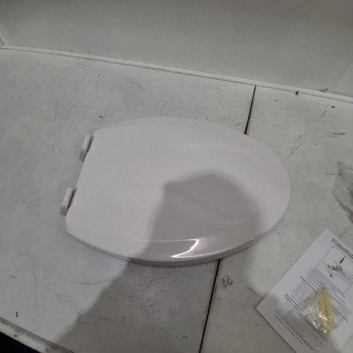 CENTOCO HEAVY DUTY MOLDED PLATIC ELONGATED CLOSED FRONT TOILET SEAT, WHITE (MODEL: DS900-001) image 4