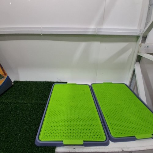 PROTECT ME ALERT SERIES POTTY PATCH ECONOMICAL ARTIFICAL PET GRASS PATCH, DOG TRAINING LITTER BOX TURF - FOR DOGS OVER 15LBS - LARGE/27" X 34" - GREEN image 2