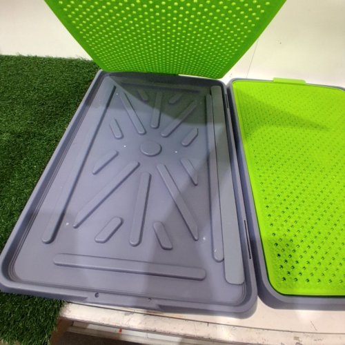 PROTECT ME ALERT SERIES POTTY PATCH ECONOMICAL ARTIFICAL PET GRASS PATCH, DOG TRAINING LITTER BOX TURF - FOR DOGS OVER 15LBS - LARGE/27" X 34" - GREEN image 3