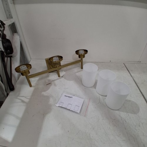 AONEON 3 LIGHT OVER VANITY MIRROR LIGHT WITH WHITE FROSTED GLASS SHADE - GOLD - (MODEL:T001GD-L3) image 2
