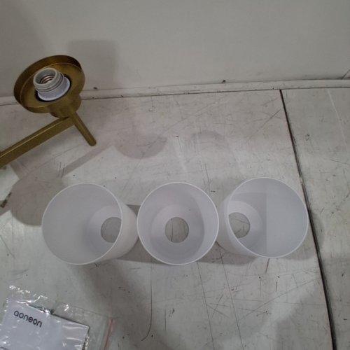 AONEON 3 LIGHT OVER VANITY MIRROR LIGHT WITH WHITE FROSTED GLASS SHADE - GOLD - (MODEL:T001GD-L3) image 4