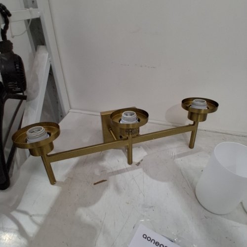 AONEON 3 LIGHT OVER VANITY MIRROR LIGHT WITH WHITE FROSTED GLASS SHADE - GOLD - (MODEL:T001GD-L3) image 5