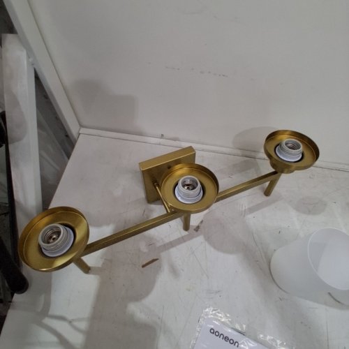 AONEON 3 LIGHT OVER VANITY MIRROR LIGHT WITH WHITE FROSTED GLASS SHADE - GOLD - (MODEL:T001GD-L3) image 6