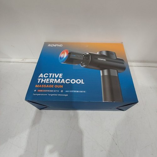 RENPHO THERMACOOL MASSAGE GUN WITH HEAT AND COLD HEAD, CARRYING CASE, 5 SPEED LEVELS - 3200RPM, 8 TEMPERATURE SETTINGS , 20W - BLACK - (MODEL: R-C003H-N1) image 5
