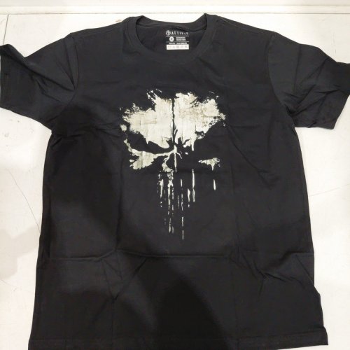 MEN'S ATTITFIT SKULL BLACK GRAPHIC COTTON T-SHIRT - MEDIUM - BLACK image 2