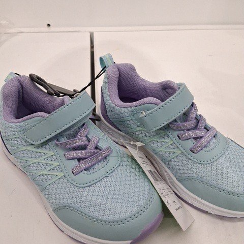 GIRL'S ATHLETIC SHOES - SIZE 11 - LIGHT BLUE/PURPLE image 2