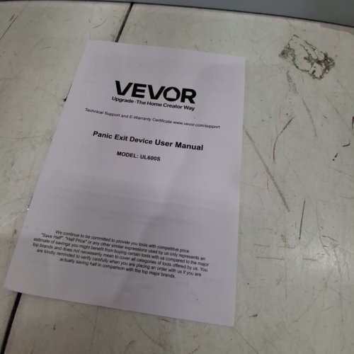 VEVOR - PUSH COMMERCIAL EMERGENCY BAR PANIC EXIT DEVICE - 31.9" X 6" X 2.6" -SILVER - (MODEL: UL600S) image 4