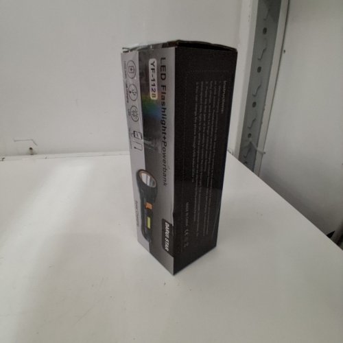 DARUI STAR LED FLASHLIGHT WITH BUILT-IN POWER BANK AND SOLAR CHARGING - 1200 MAH - BLACK (MODEL: YF-1128) image 6