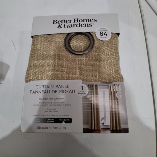 (1 PANEL) BETTER HOMES & GARDENS BLACKOUT CURTAIN PANEL - 50" X 84" - BROWNISH BEIGE image 3