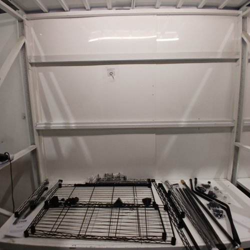 VEVOR OVER WASHER/DRYER STORAGE RACK WITH MULTIFUNCTIONAL HOOKS AND ADJUSTABLE SHELVES - 6.4FT - BLACK - (MODEL: SHSS863052196-3B) image 2
