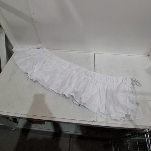 TOP KNOT TASSLE BALL BED SKIRT -TWIN/FULL - WHITE image 2