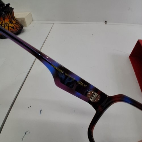 WOMENS DANSHARIAN LIMITED EDITION ASHOT SQUARE DEMO FRAMES GLASSES- BLUE, PURPLE, AND TORTOISESHELL (STYLE: DN04204AU) image 2