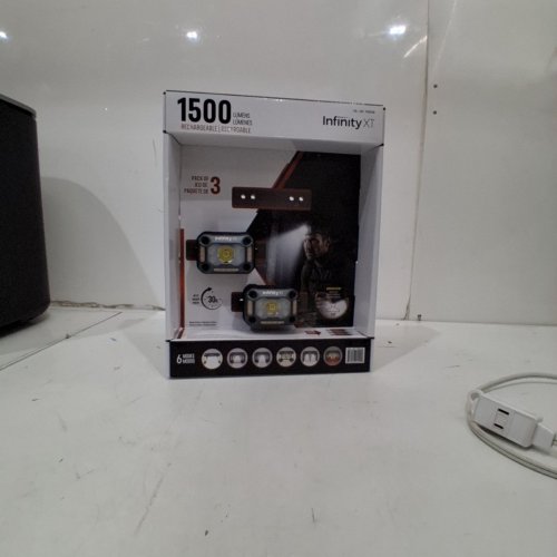 2PK INFINITY X1 RECHARGEABLE HEADLAMPS WITH 6 LIGHT MODES - 1500LM - BLACK/GREY (MODEL: 1938038) image 3