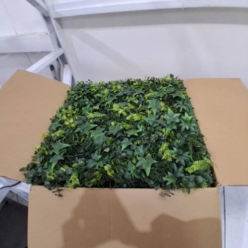 14PK ULAND ARTIFICIAL BOXWOOD HEDGES, 20" X 20" GREEN IVY PRIVACY WALL BACKDROP image 2