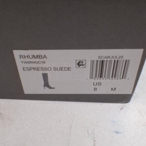 WOMEN'S AQUATALIA RHUMBA THIGH-HIGH HIGH HEELS - SIZE 8 - ESPRESSO SUEDE BLACK image 5