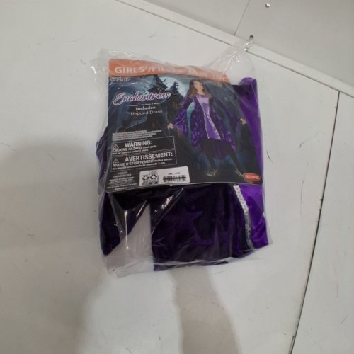 GOODMARK ENCHANTRESS HOODED DRESS COSTUME - MEDIUM (8-10) - PURPLE/ BLACK image 5