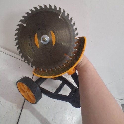**TOOL ONLY** CORDLESS WHEELED CIRCULAR BLADE LAWN TRIMMER - ORANGE AND BLACK image 3