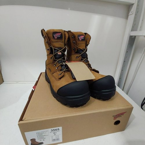 MEN'S RED WING WATERPROOF CSA SAFETY TOE WORK BOOTS - 8.5 - BROWN (ITEM: 3565) image 3