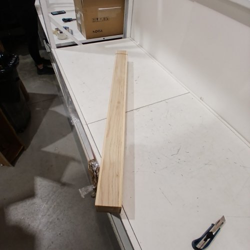 SLEEK MODERN SOLID RED OAK STAIR NEWEL POST WITH A SINGLE GROOVE - 3.5" X 3.5" X 36" - image 2