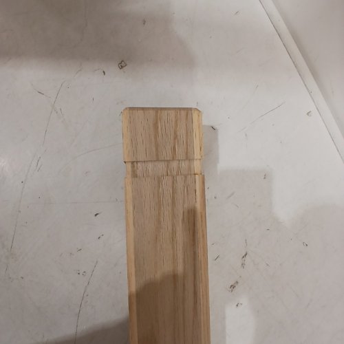 SLEEK MODERN SOLID RED OAK STAIR NEWEL POST WITH A SINGLE GROOVE - 3.5" X 3.5" X 36" - image 3