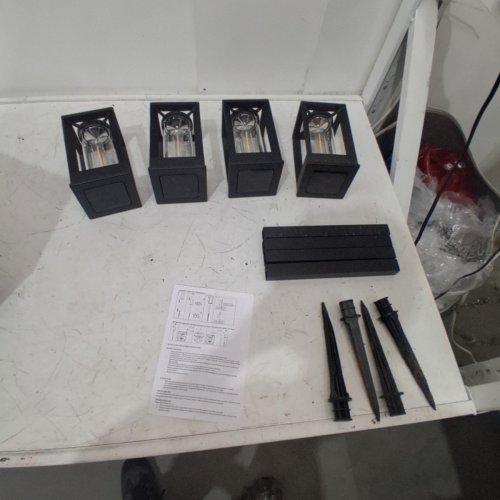 4PK GTX NATURALLY SOLAR POWERED 25LM PATHWAY LIGHTS - 4"X4"X23"- BLACK (MODEL: 1937955) image 2