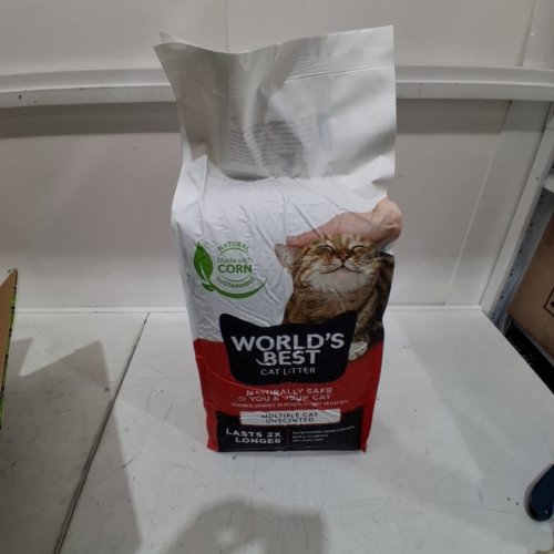 WORLDS BEST CAT LITTER MULTI CAT CLUMPING FORMULA, LASTS 2X LONGER - UNSCENTED - 32LBS - RED image 2