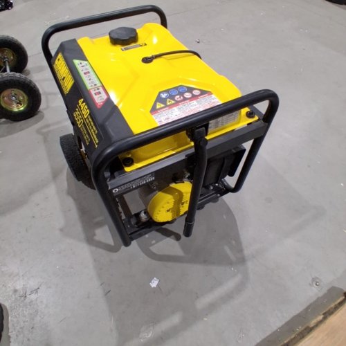CHAMPION PORTABLE GENERATOR ON WHEELS - 24.9" X 22" X 23.8" - 4450 STARTING WATTS / 3550 RUNNING WATTS / 120 V / 29.6 AMP - YELLOW / BLACK (MODEL: 100460) image 3