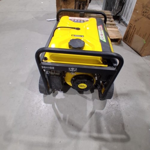 CHAMPION PORTABLE GENERATOR ON WHEELS - 24.9" X 22" X 23.8" - 4450 STARTING WATTS / 3550 RUNNING WATTS / 120 V / 29.6 AMP - YELLOW / BLACK (MODEL: 100460) image 4