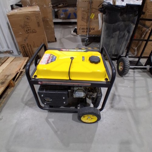CHAMPION PORTABLE GENERATOR ON WHEELS - 24.9" X 22" X 23.8" - 4450 STARTING WATTS / 3550 RUNNING WATTS / 120 V / 29.6 AMP - YELLOW / BLACK (MODEL: 100460) image 7