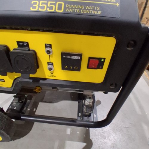 CHAMPION PORTABLE GENERATOR ON WHEELS - 24.9" X 22" X 23.8" - 4450 STARTING WATTS / 3550 RUNNING WATTS / 120 V / 29.6 AMP - YELLOW / BLACK (MODEL: 100460) image 8