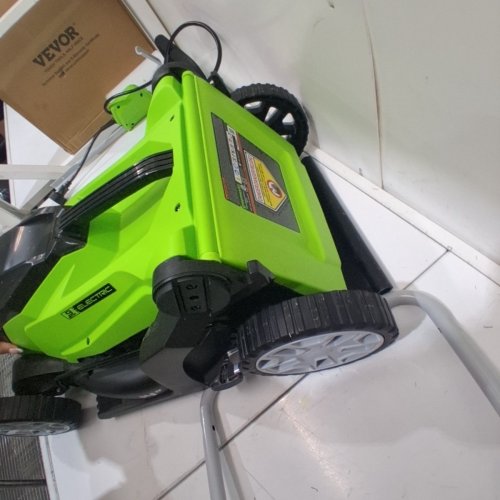GREENWORKS 9A ELECTRIC CORDED LAWN MOWER W/ ADJUSTABLE HEIGHT & SAFETY SWITCH - 14" - GREEN/BLACK (MODEL: MO09B01) image 7