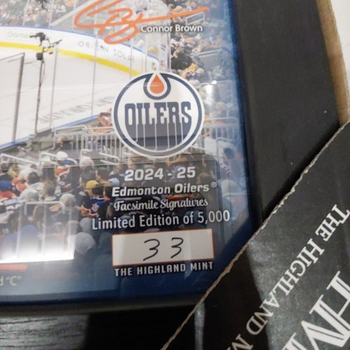 THE HIGHLAND MINT EDMONTON OILERS 2024-2025 SIGNATURE RINK PRINT - 33/5000 - 19.5" X 12" - BLACK image 3