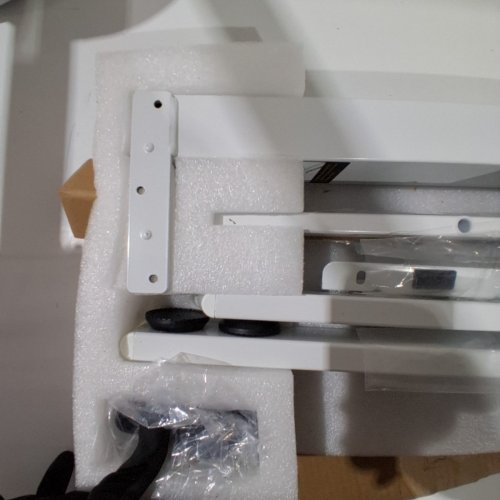 FEZIBO ELECTRIC STANDING DESK WITH SOLID STEEL FRAME, CABLE MANAGEMENT TRAY, & HOOKS - 48" X 24" - WHITE (MODEL: S35) image 9