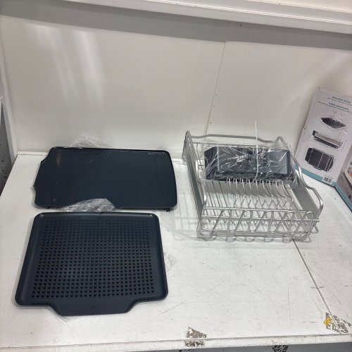 4PC POLDER ADVANTAGE ALUMINUM DISH RACK - 20.6" × 14" × 6.9" - GREY/BLUE (MODEL: 1966478/KTH-6350CN) image 2