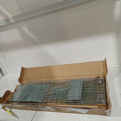HUMANE ANIMAL TRAP - GALVANIZED IRON - 31" X 10" X 12" - SILVER (MODEL: LB-28A) image 3