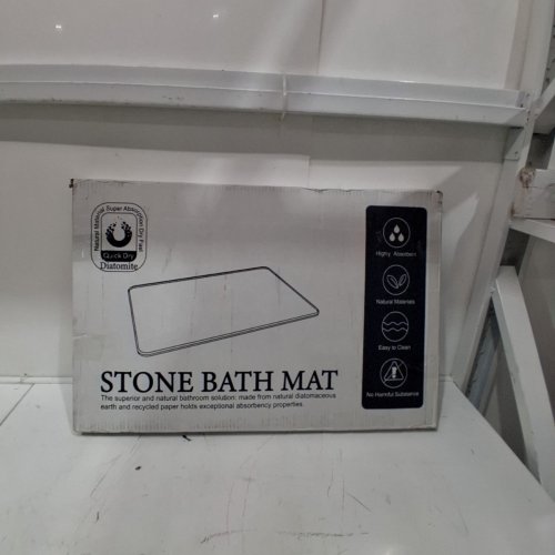 YINOOS NON SLIP QUICK DRY DIATOMITE STONE BATH MAT - 15.25" X 23.5" - WHITE image 3