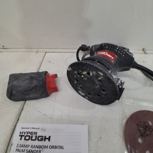 HYPER TOUGH RANDOM ORBITAL PALM SANDER WITH DUST BAG - 5" / 2AMP - BLACK (MODEL: 2101) image 4