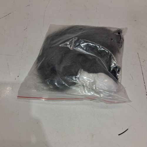 2PC CAT EARS AND STAINLESS STEEL BUTT PLUG TAIL - MEDIUM- BLACK EARS / GREY TAIL image 2