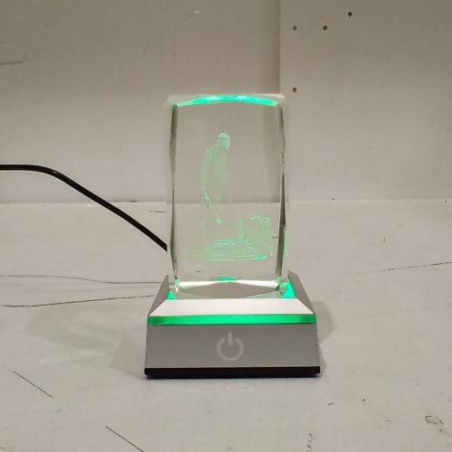 POCOSER MINI HORROR MOVIE CRYSTAL RGB LAMP, 3D SCULPTURE CRYSTAL WITH LIGHTED BASE - HALLOWEEN, JASON VOORHEES image 2